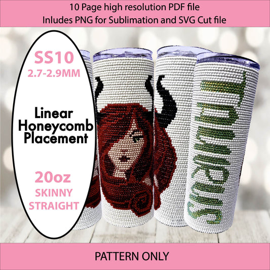 SS10 (2.7-2.9mm) Taurus bling tumbler,zodiac,constellation,bling pattern,bling tumbler graph,rhinestone tumbler,linear template,horoscope,astrology,tiktok