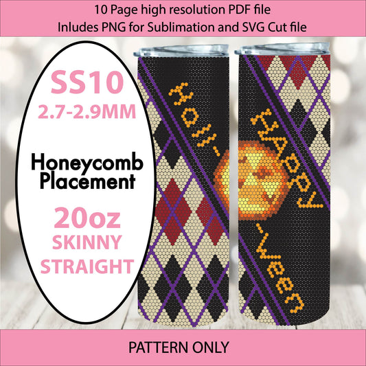 SS10 (2.7-2.9mm) Vintage Happy Hall-O-Ween bling tumbler,bling graph,rhinestone tumbler,spooky season,gifts for her, vintage bling,halloween argyle,