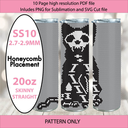 SS10 (2.7-2.9mm) Spooky Cat Silhouette bling tumbler,bling pattern,bling tumbler graph,rhinestone tumbler,linear tumbler template,halloween bling,scary trees (Copy)