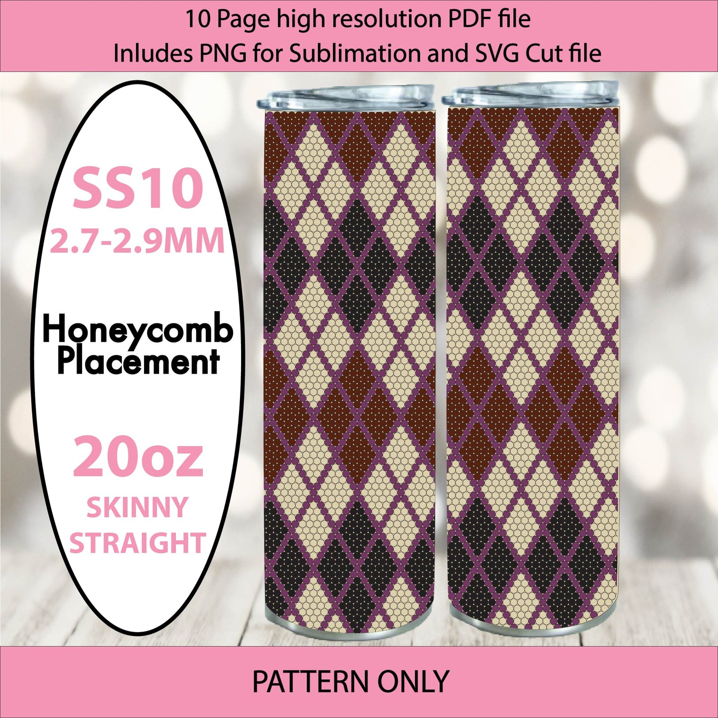 SS10 (2.7-2.9mm) Victorian Argyle bling tumbler pattern,rhinestone tumblers,rhinestone patterns,bling patterns,diy,sublimation,png,svg