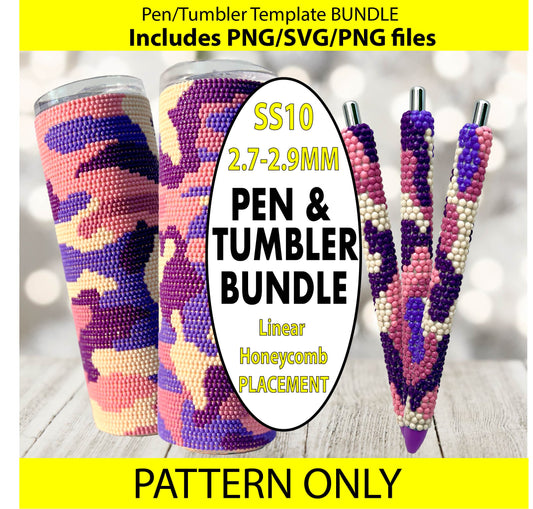 SS10 (2.7-2.9mm) Sunset Camp bling pen and bling tumbler BUNDLE,rhinestone template,bling graph,papermate inkjoy,20oz skinny straight, Camouflage