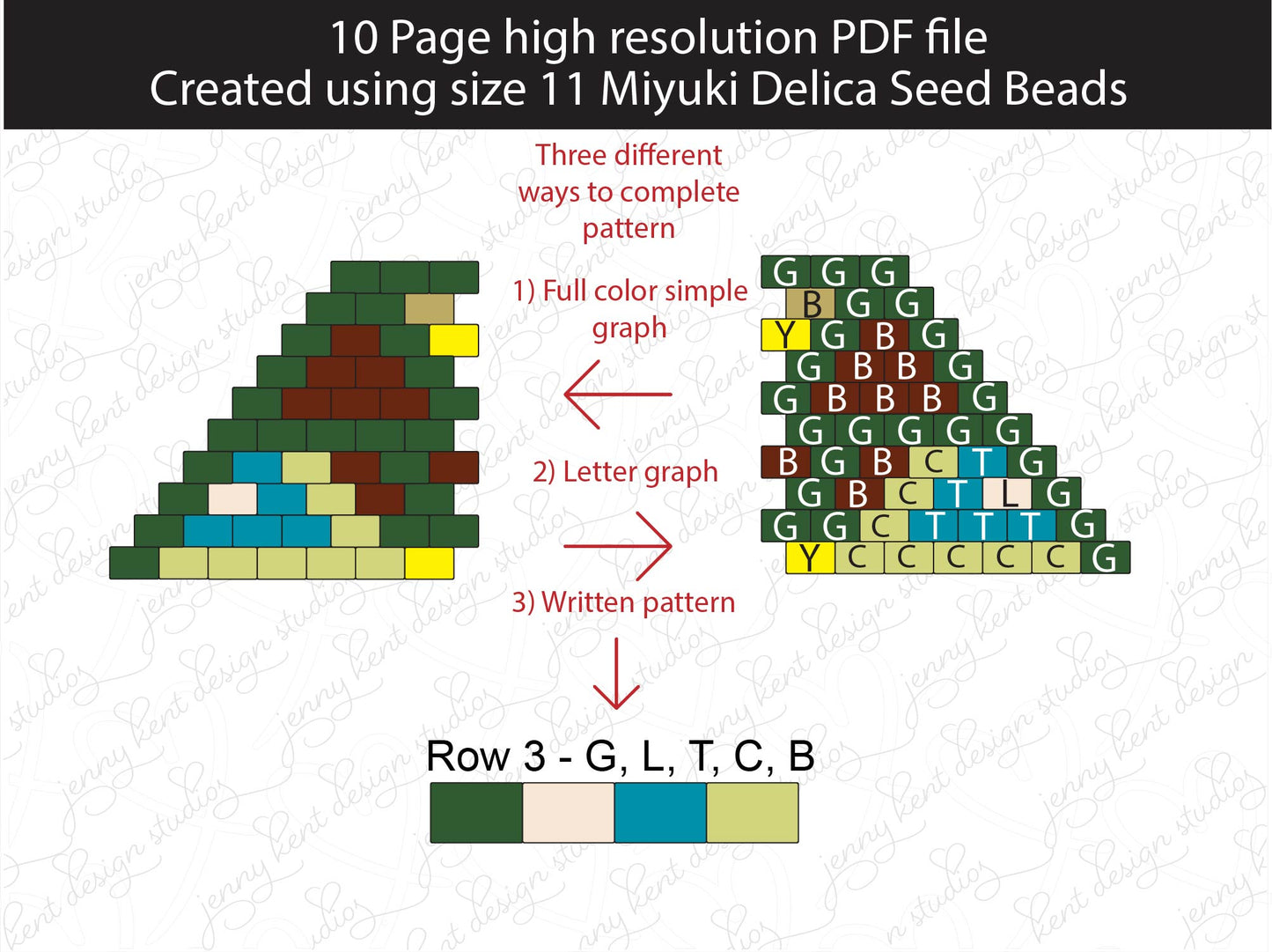 Green Goddess brick stitch and fringe miyuki delica short earring pattern,size 11 seed beads,square stitch,pattern,diy,template