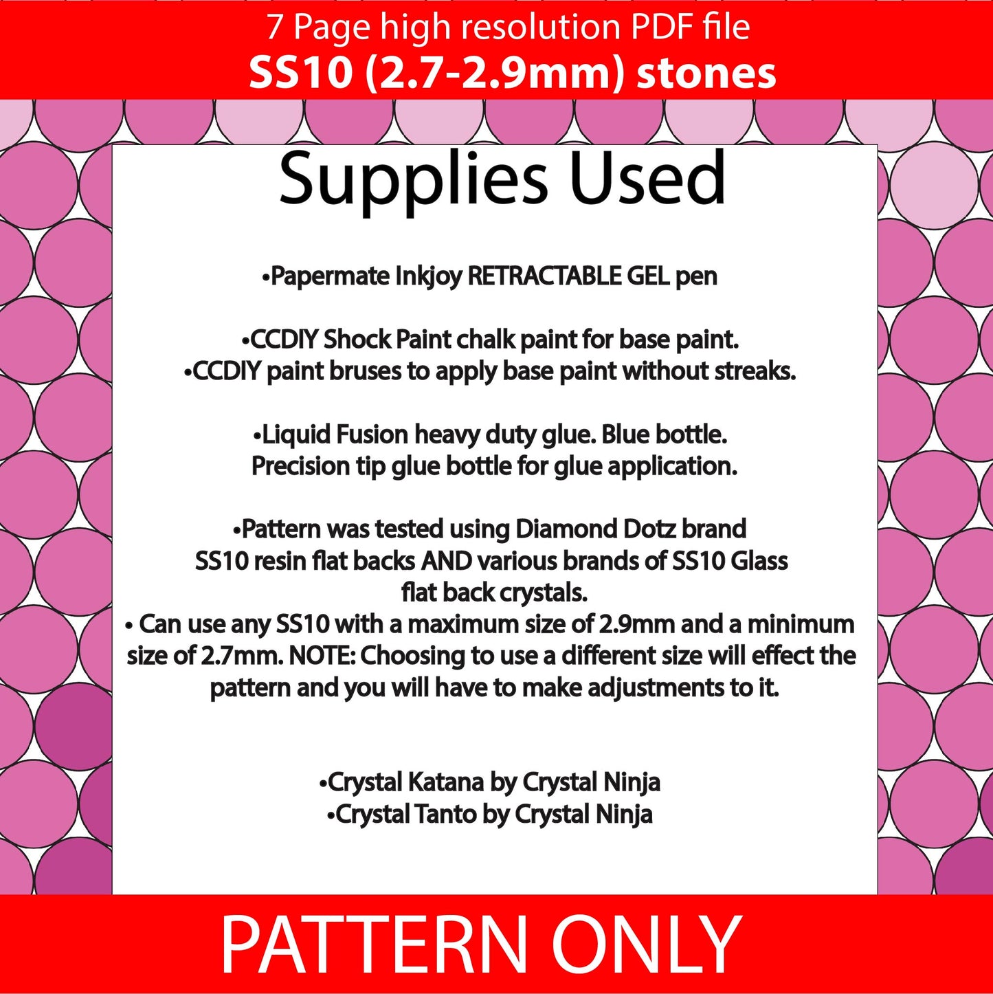 SS10 (2.7-2.9mm) Pink Ombre bling pen,bling pen template,Rhinestone pen pattern,Graph template,Rhinestone template,diy,dotz,Rhinestone ombre, fade to pink
