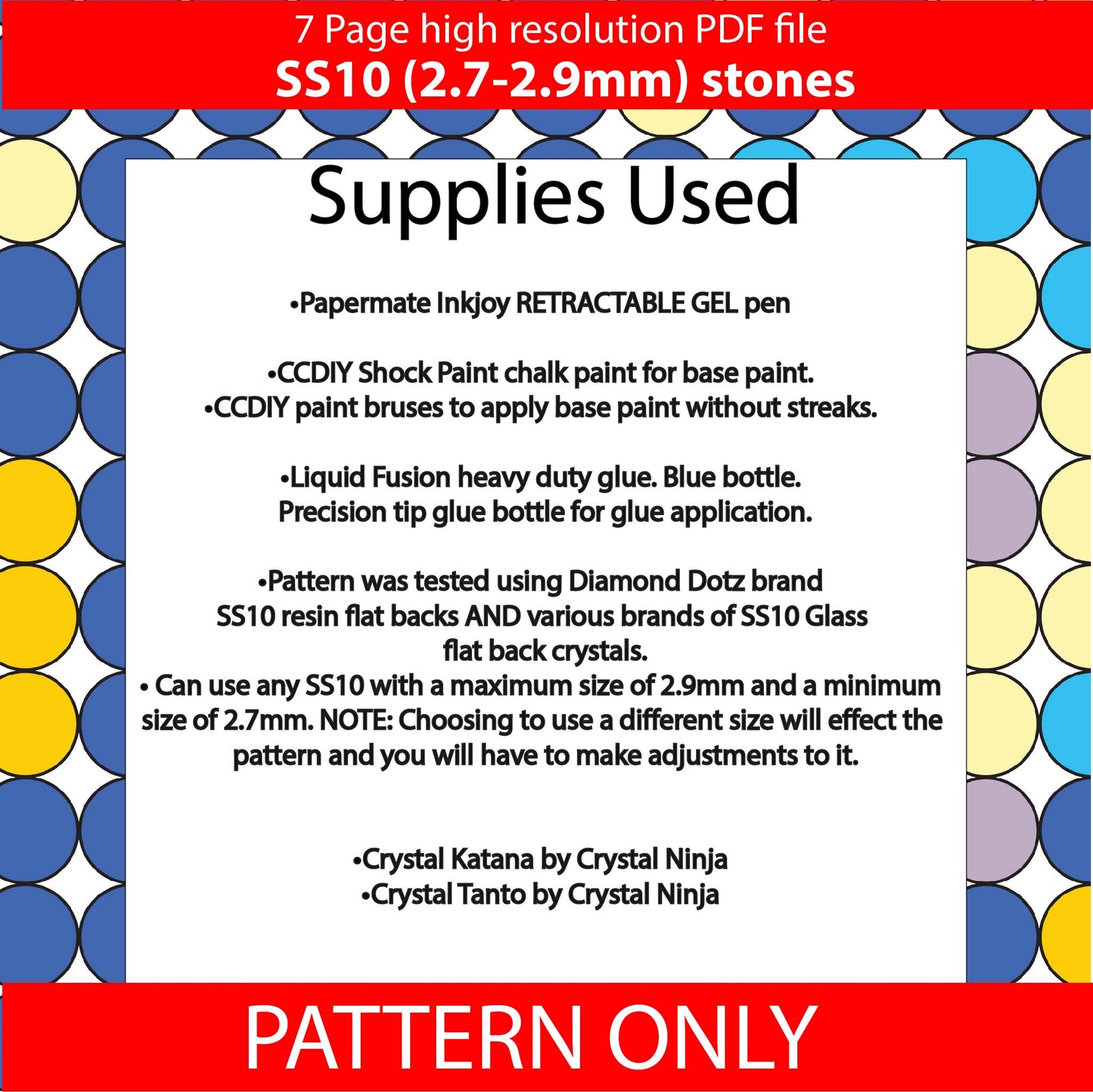 SS10 (2.7-2.9mm) Van Gogh Starry Night bling PEN pattern,inkjoy,pdf,color graph,written pattern,peyote,linear,square,diy,Diamond dotz,ss10,flatback crystal