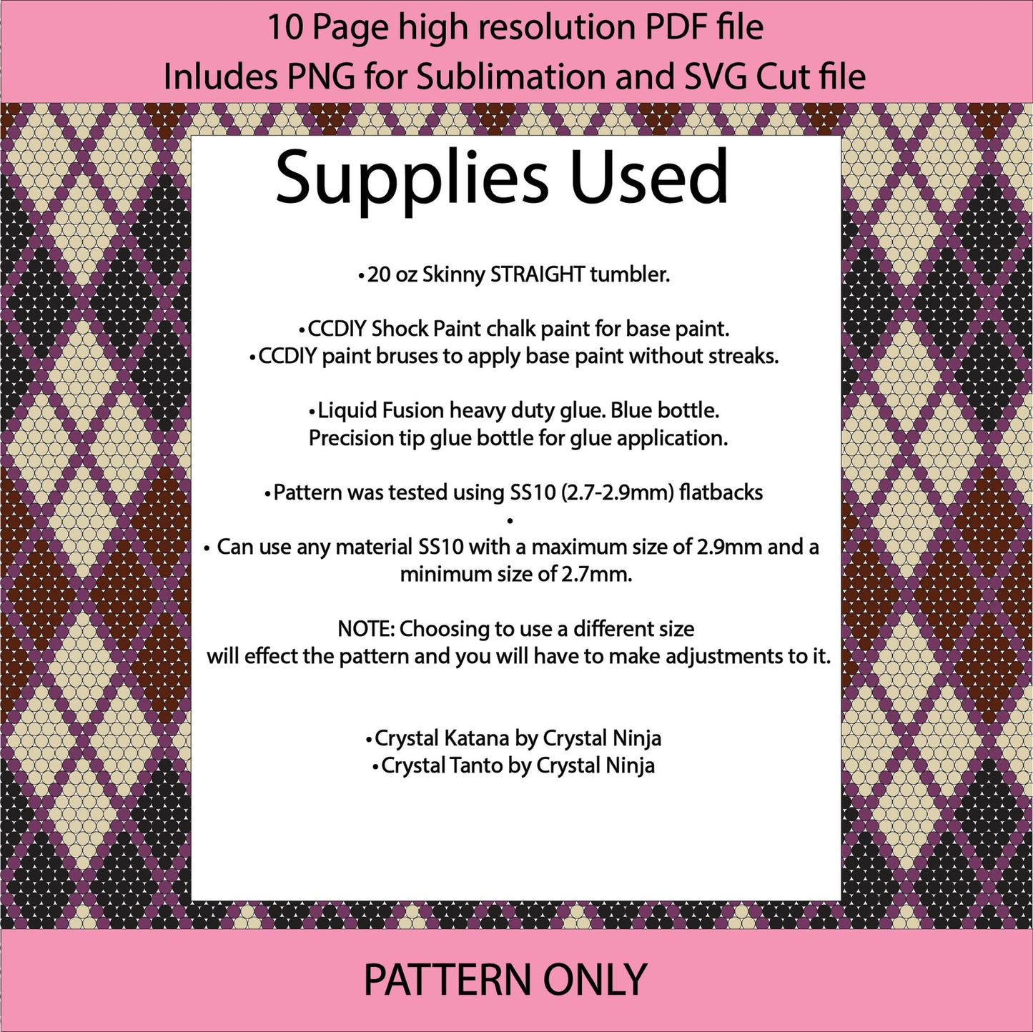 SS10 (2.7-2.9mm) Victorian Argyle bling tumbler pattern,rhinestone tumblers,rhinestone patterns,bling patterns,diy,sublimation,png,svg