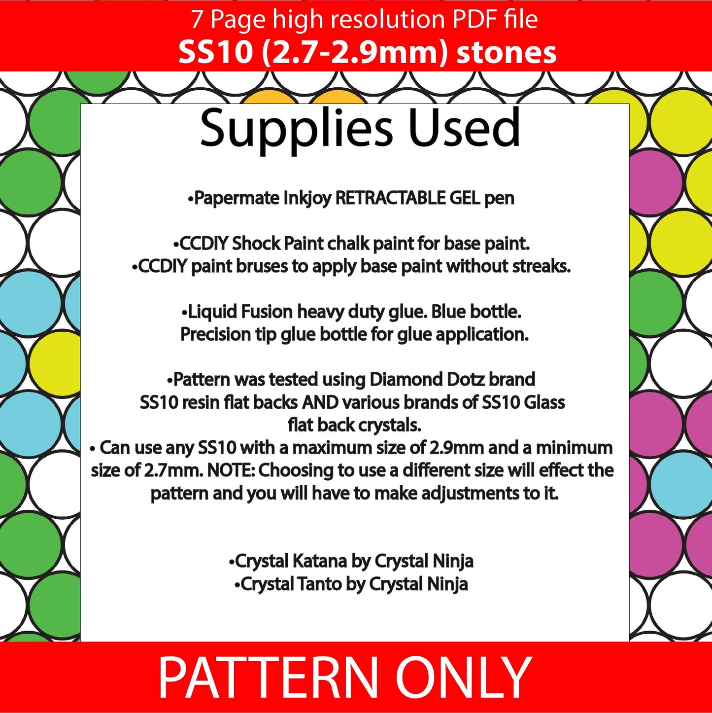 SS10 (2.7-2.9mm) Rainbow daisy vine bling pattern,bling tumbler,inkjoy,crystal bling pen,pdf,color graph,written pattern,peyote,honeycomb,diy,Diamond dotz