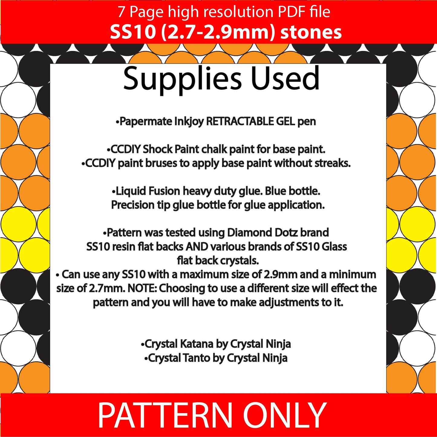 SS10 (2.7-2.9mm)  Candy Corn bling pen,bling pen template,Rhinestone pen pattern,Graph template,Rhinestone template,diy,dotz,halloween,spooky diamonds, candy wraps