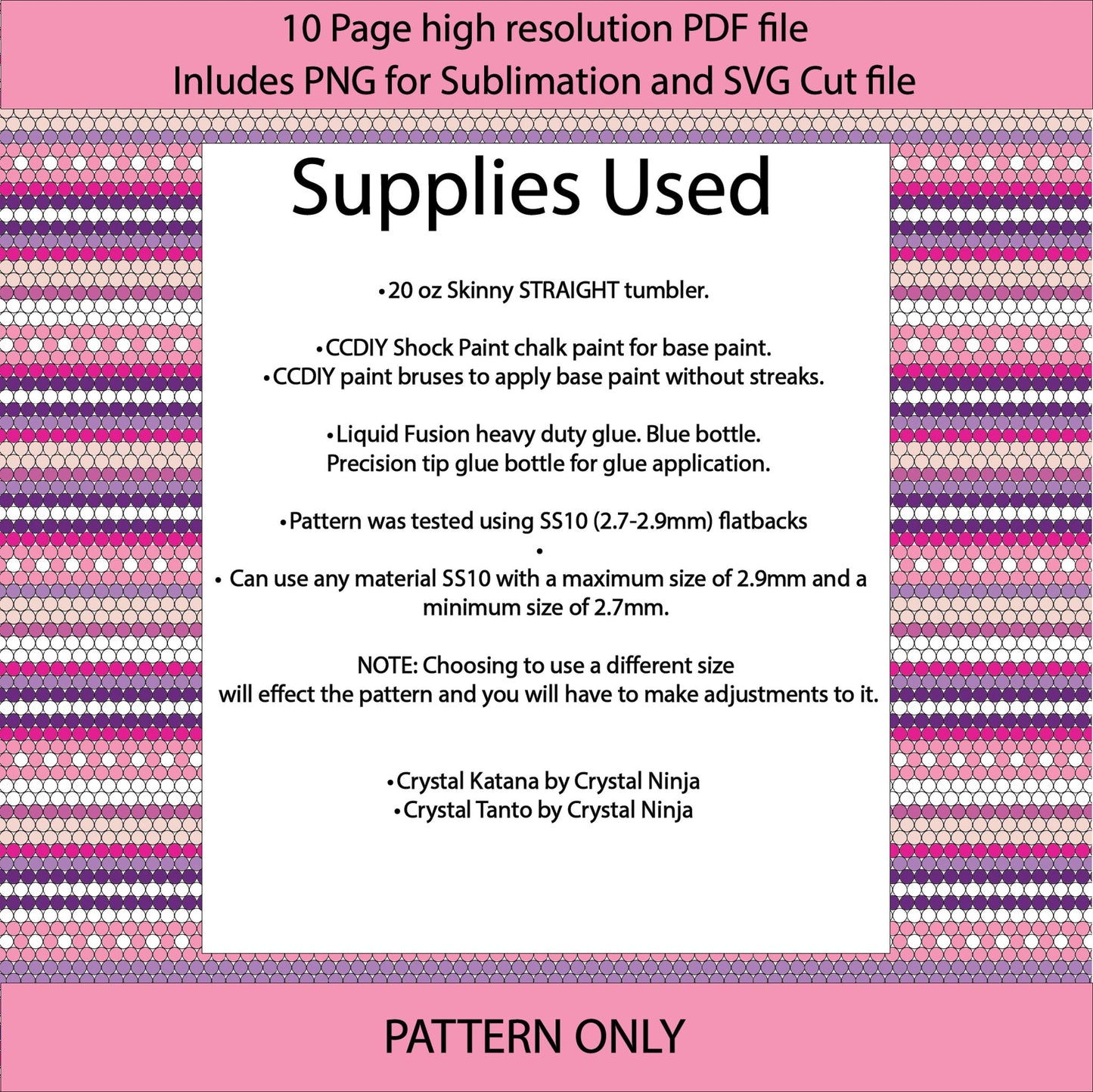 SS10 (2.7-2.9mm) Sweet Serape bling tumbler,bling pattern,tumbler graph,rhinestone tumbler,honeycomb template,dotz,valentines,pink serape,heart template