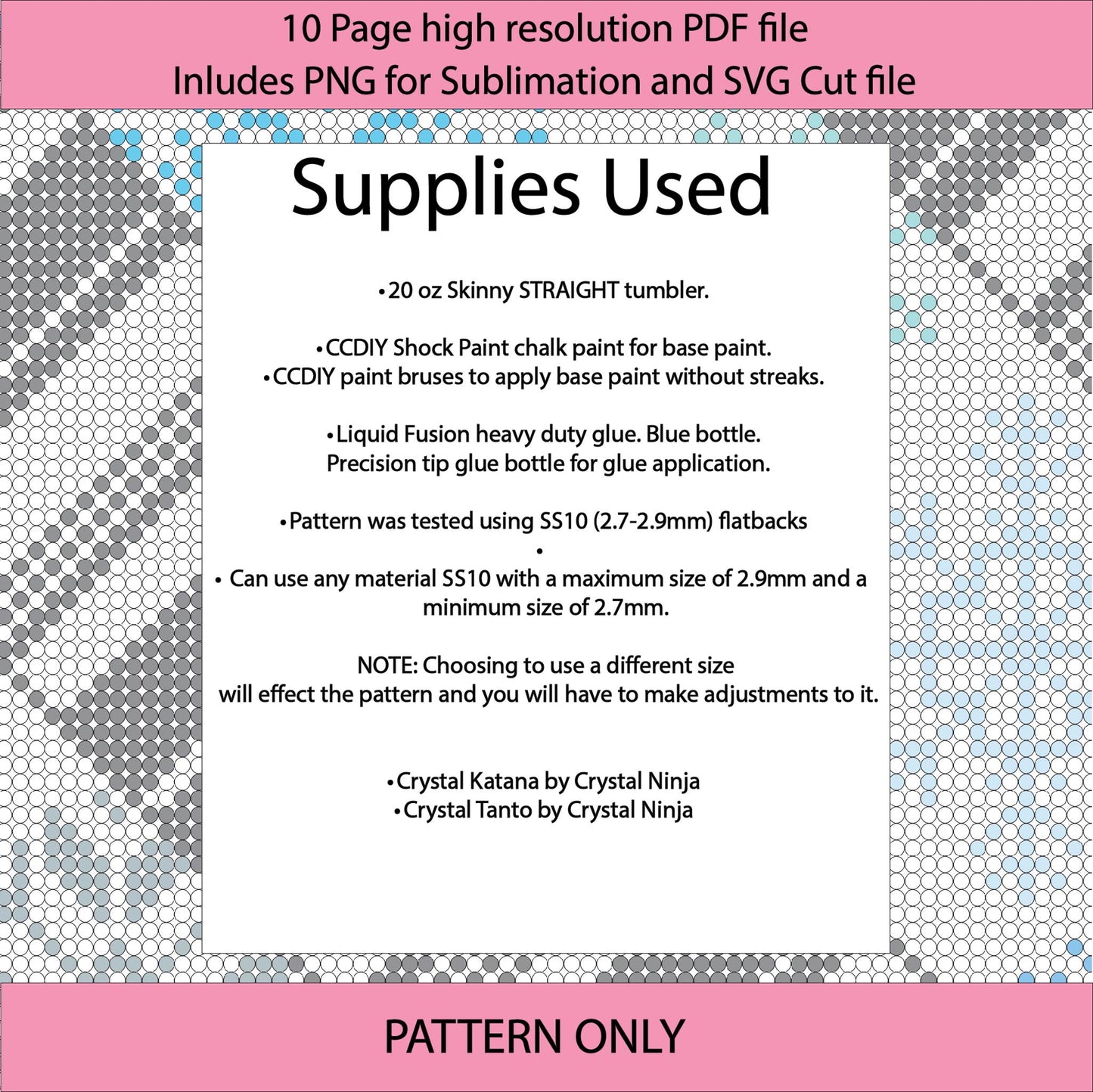 Ss10 (2.7-2.9mm) Snowflake Serape Twist Bling tumbler graph,bling template,rhinestone pattern,tumbler wrap,PDF,full color pattern,diy,linear,winter,christmas