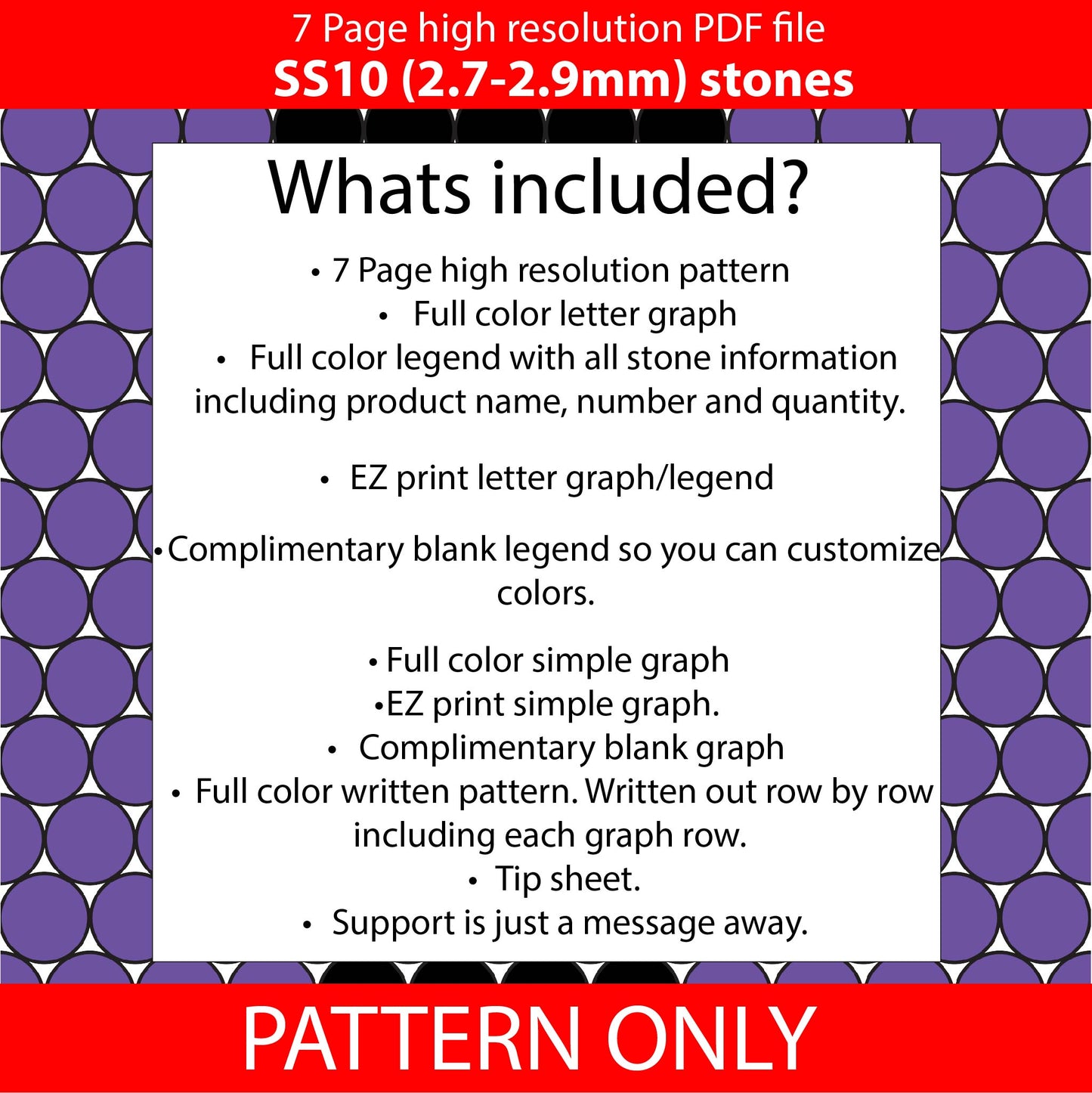 SS10 (2.7-2.9mm) Purple Crayon bling pen template,rhinestone pen pattern,rhinestone template,diy,dotz