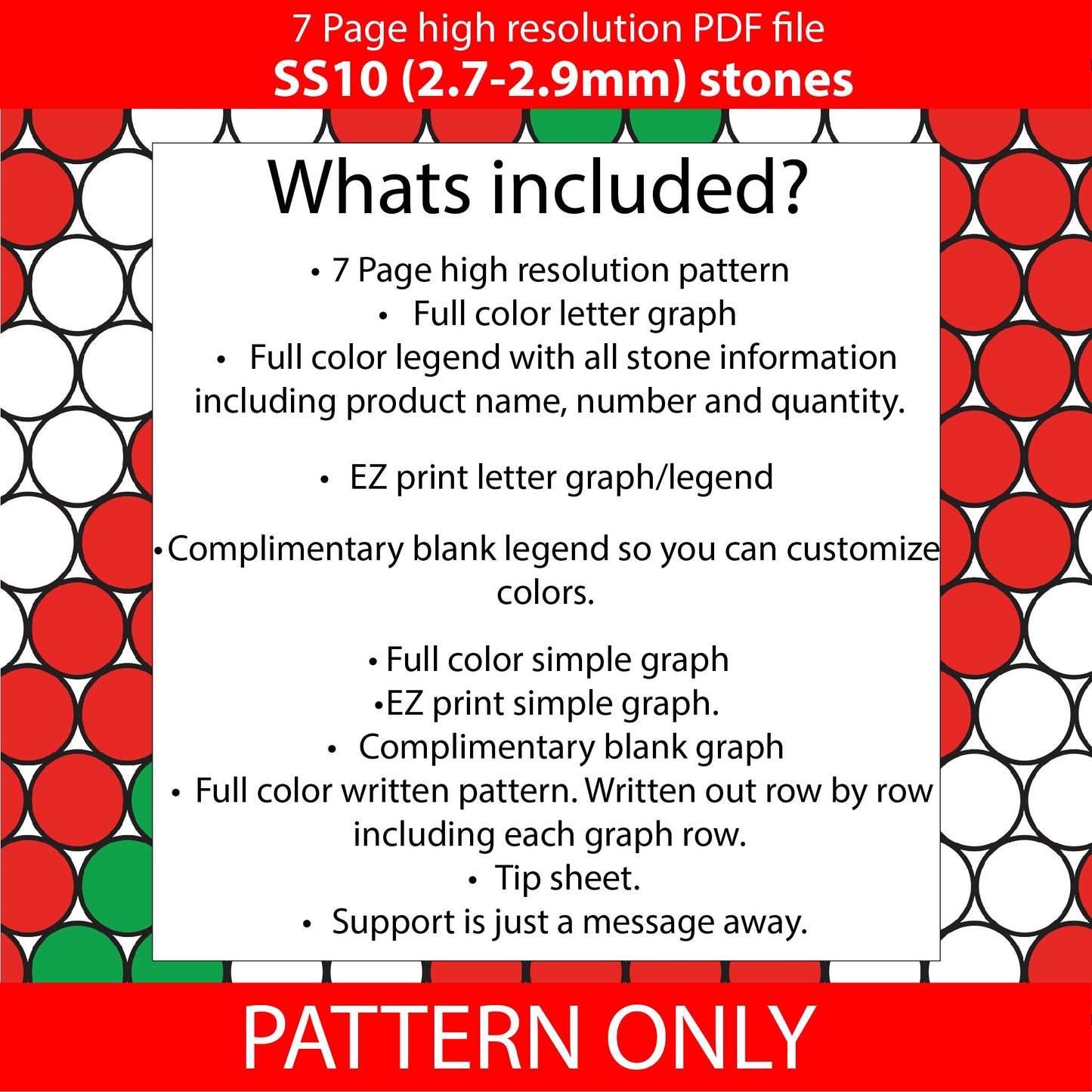SS10 2.7-2.9mm) Mint Candy Cane Twist bling pen graph,bling template,rhinestone pattern,bling pen wrap,PDF,full color pattern,honeycomb,dotz,peppermint,gift
