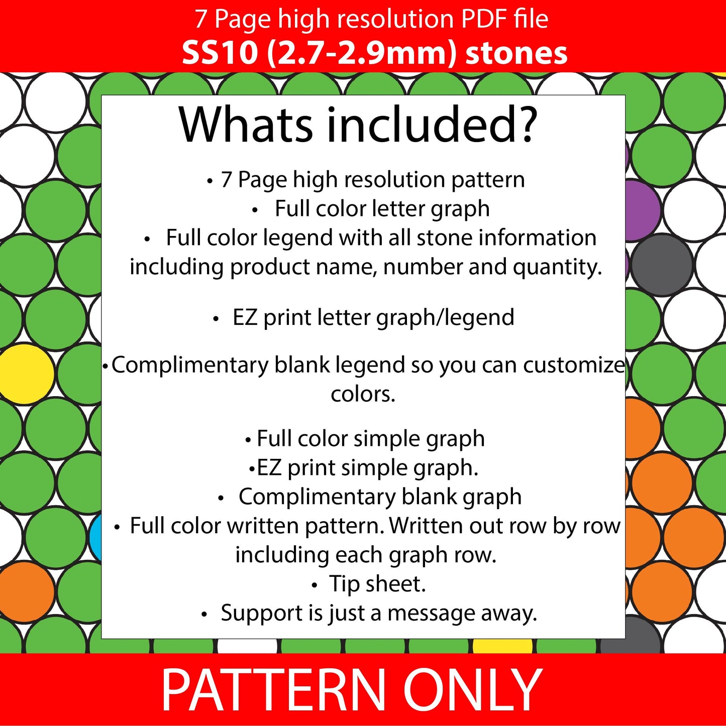 SS10 - 80's Neon Christmas Tree bling pen graph,bling template,rhinestone pattern,bling pen wrap,PDF,full color pattern,honeycomb,christmas,dotz