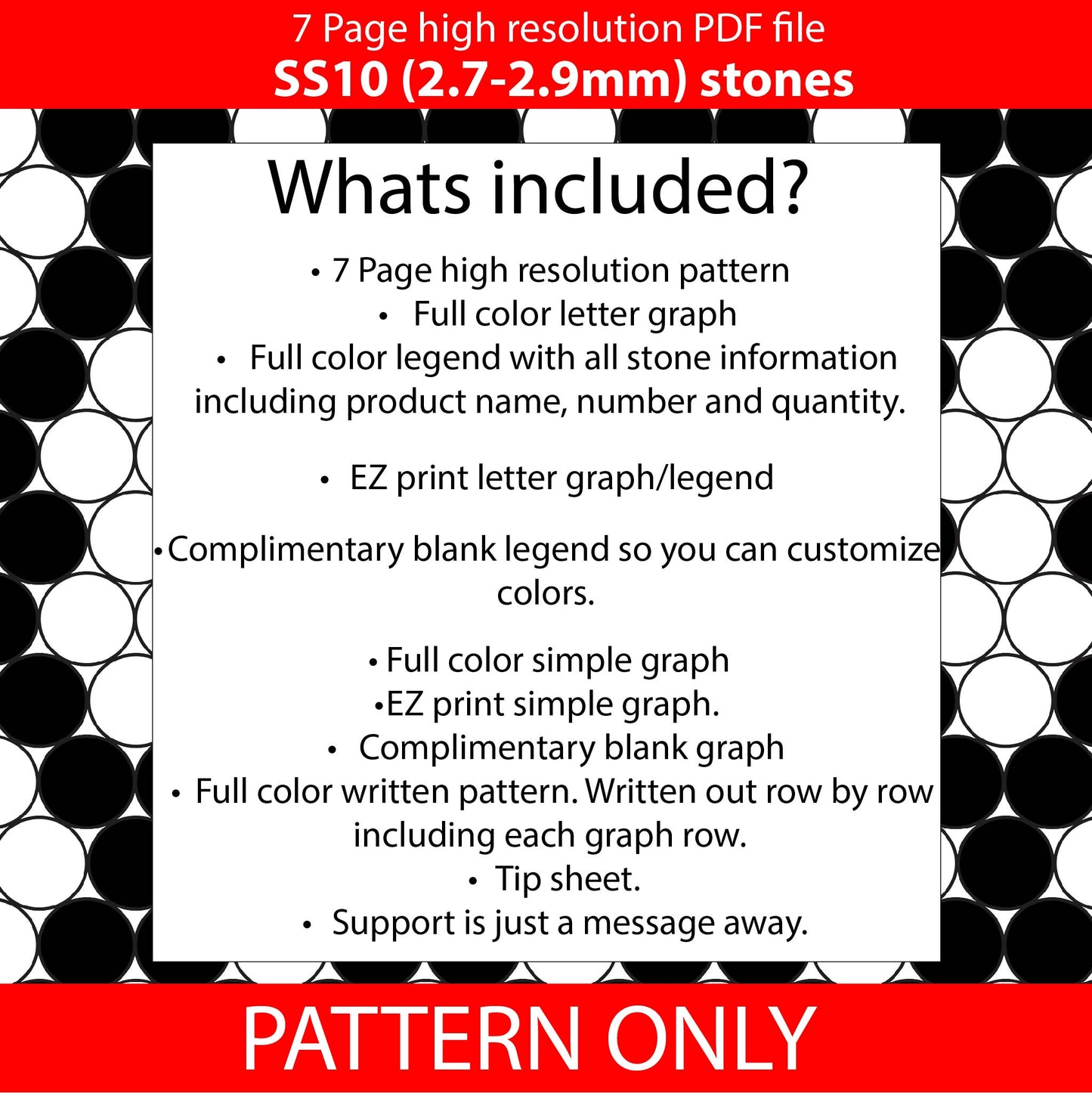 SS10 (2.7-2.9mm) Black N White Diamonds bling pen template,rhinestone pen pattern,bling pattern,rhinestone template,diy,dotz,abstract pattern,honeycomb