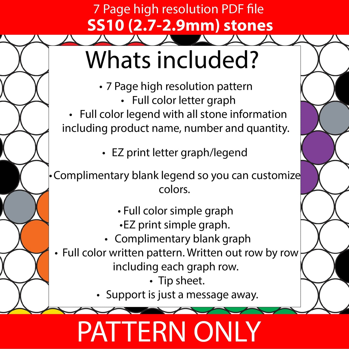 SS10 (2.7-2.9mm) Christmas tree Lights bling pen graph,bling template,rhinestone pattern,bling pen wrap,PDF,full color pattern,honeycomb,christmas,diy