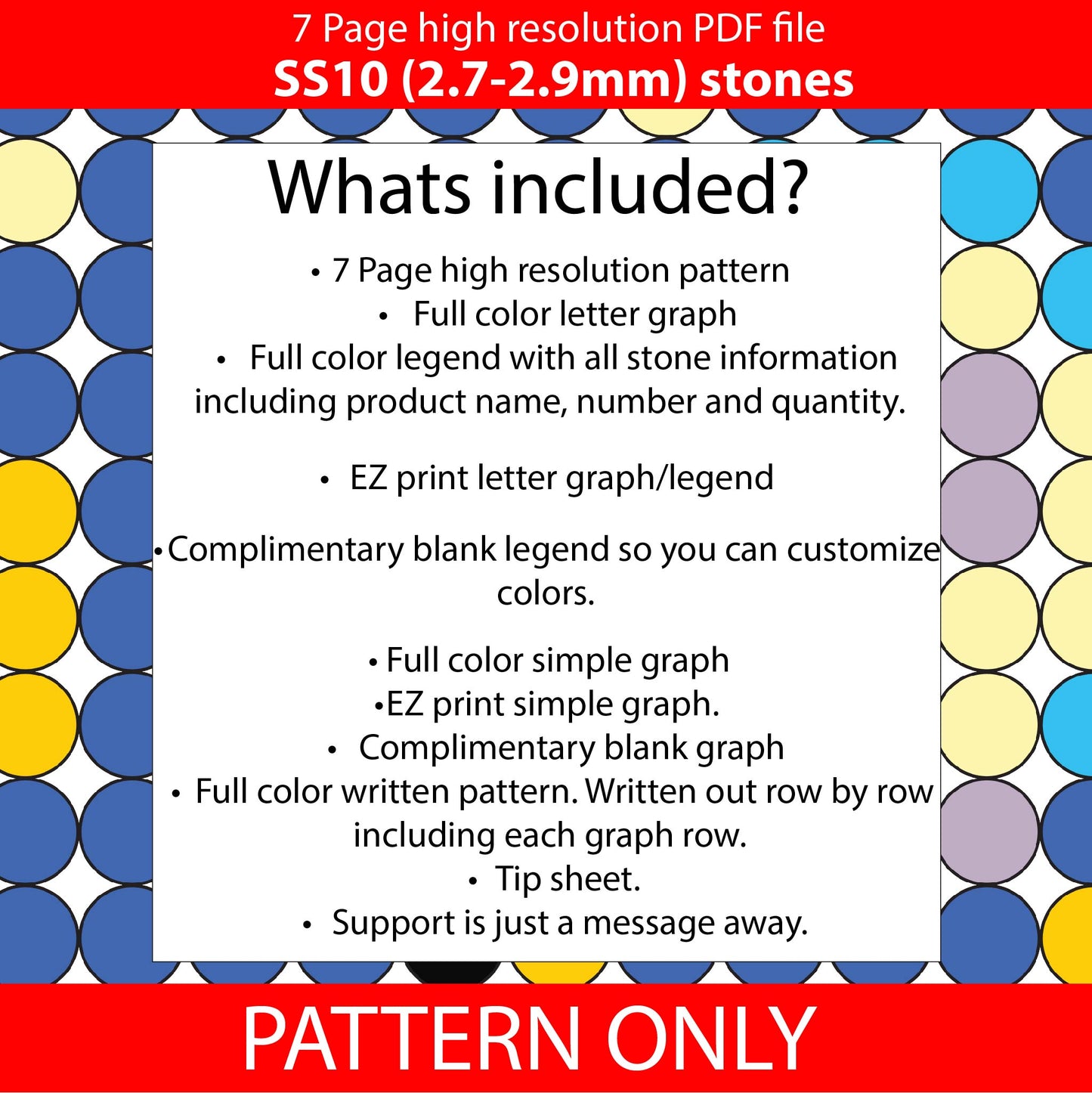 SS10 (2.7-2.9mm) Van Gogh Starry Night bling PEN pattern,inkjoy,pdf,color graph,written pattern,peyote,linear,square,diy,Diamond dotz,ss10,flatback crystal