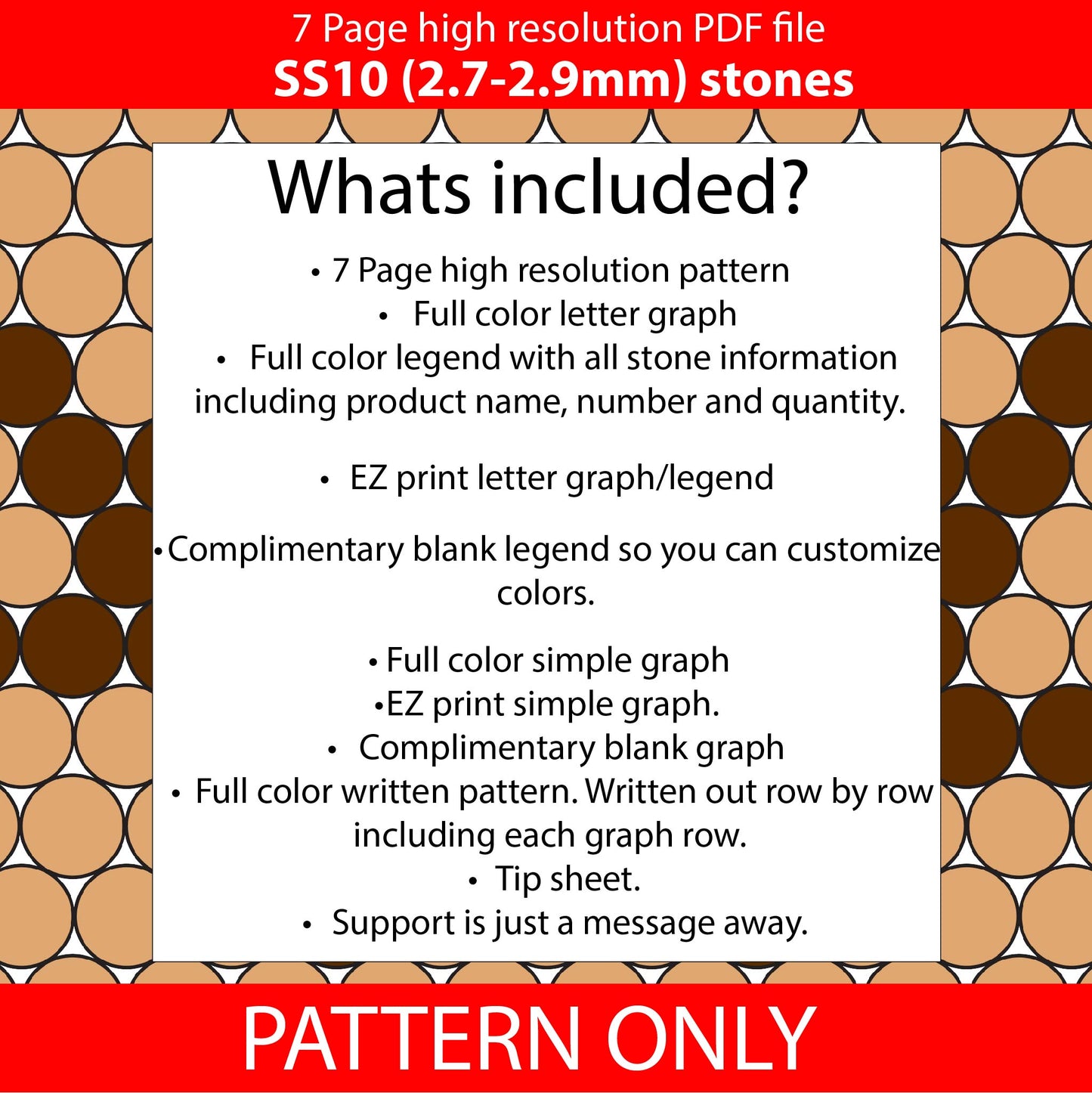 SS10 (2.7-2.9mm) Red Nose Reindeer bling pen graph,bling template,rhinestone pattern,bling pen wrap,PDF,full color pattern,honeycomb,christmas,diy,slay