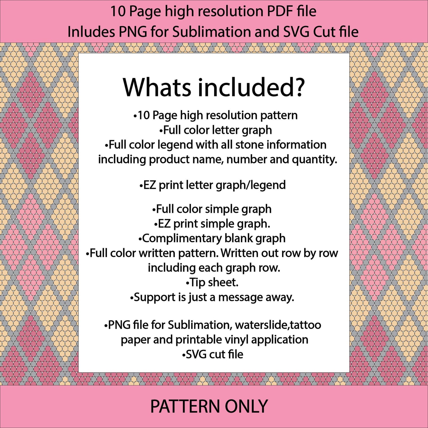 SS10 (2.7-2.9mm) Vintage Pink Argyle bling tumbler pattern,rhinestone tumblers,rhinestone patterns,bling patterns,diy,sublimation,png,svg