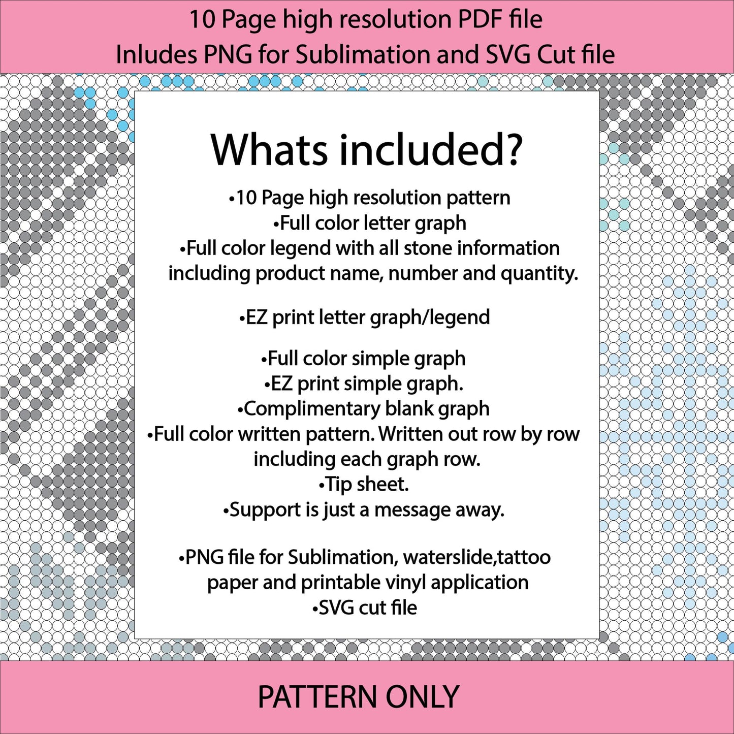 Ss10 (2.7-2.9mm) Snowflake Serape Twist Bling tumbler graph,bling template,rhinestone pattern,tumbler wrap,PDF,full color pattern,diy,linear,winter,christmas