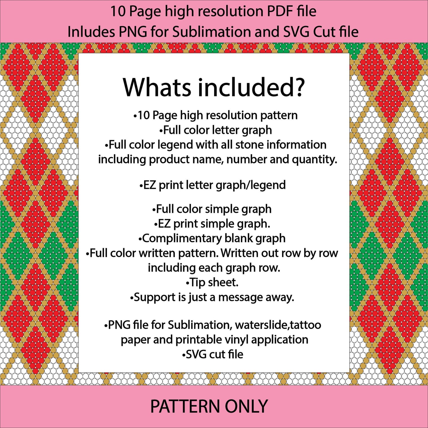 SS10 (2.7-2.9mm) Santas Argyle bling tumbler pattern,rhinestone tumblers,rhinestone patterns,bling patterns,diy,sublimation,png,svg