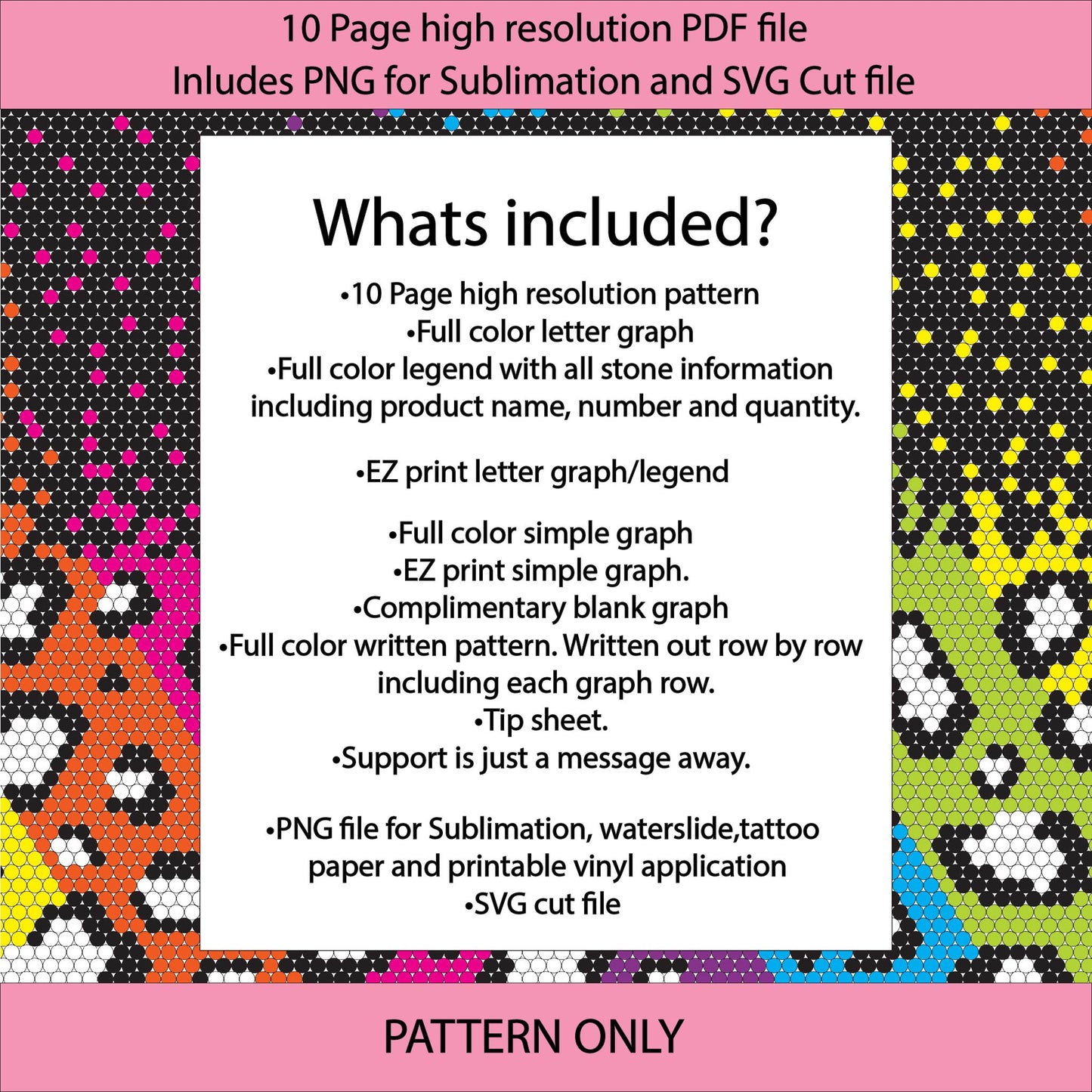 SS10 (2.7-2.9mm) Neon Leopard Pixel Burst bling tumbler pattern,rhinestone tumblers,rhinestone patterns,bling patterns,sublimation,rainbow,gifts for her