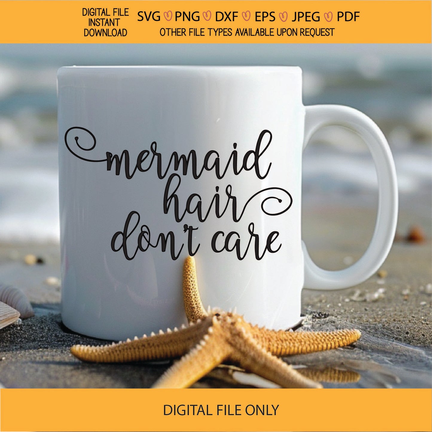 Mermaid hair don't care, epoxy tumblers,Scale tumbler  ,decals, vinyl, shells, waves, ocean,SVG, PNG ,jpeg ,eps ,dxf ,Cricut, silhouette