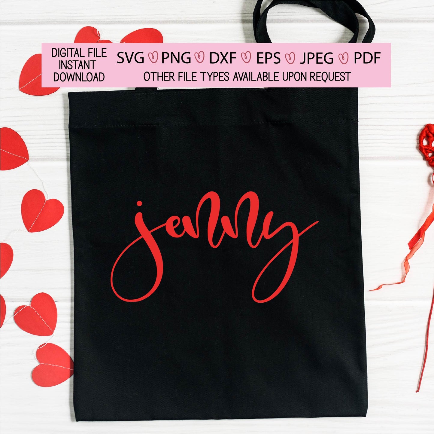 Jenny,jennifer,jennie,designer names,ready to cut names, script,pdf,png,jpeg,dxf,eps,svg,silhouette,cricut,sublimation,diy,customization,cut