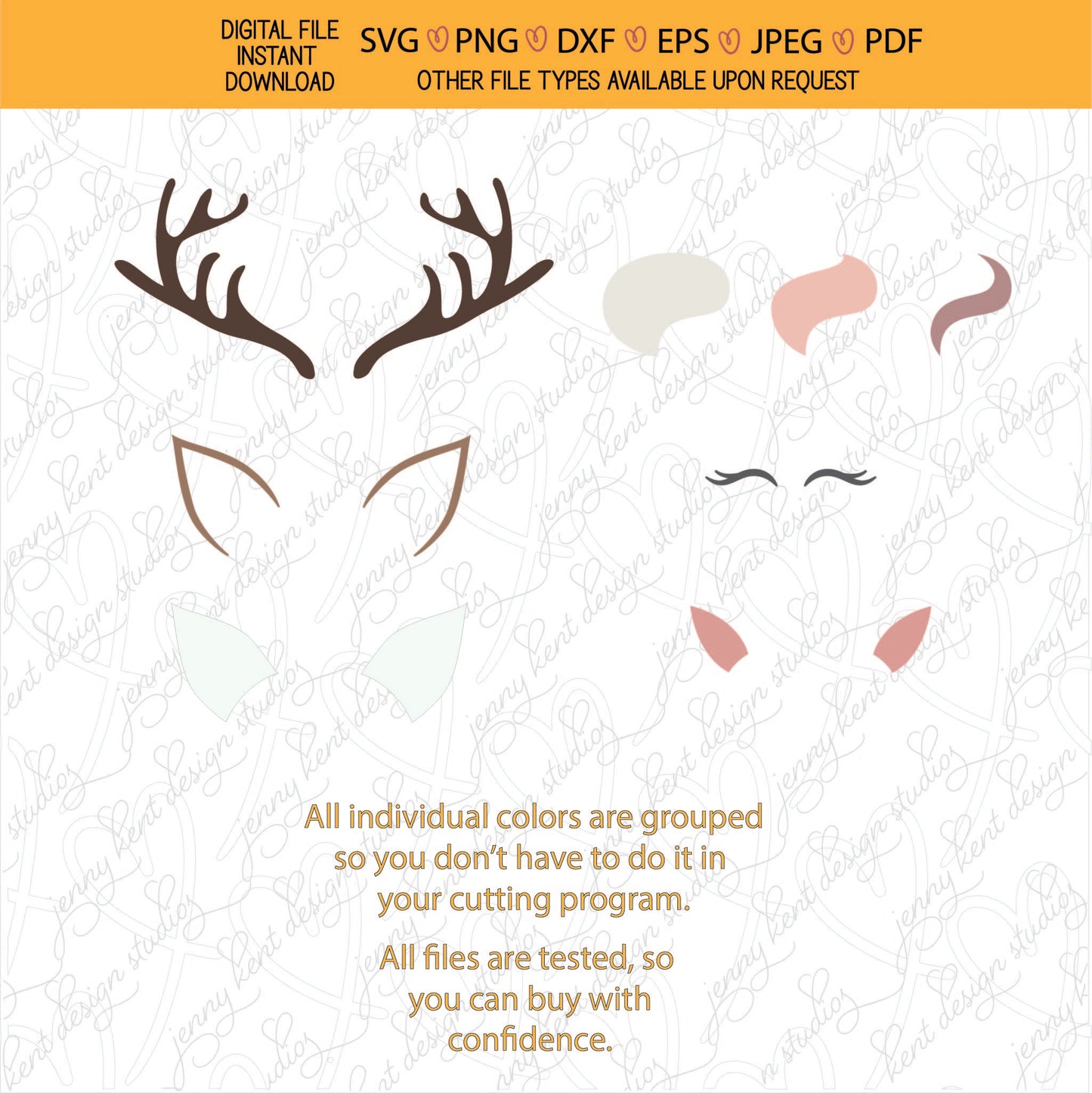 Pretty Reindeer,cute face,chocolate drip,doe,deer,christmas,gift,decals,vinyl,epoxy tumbler,personalize,SVG,PNG,jpeg,eps,dxf,Cricut,silhouette,red nose reindeer