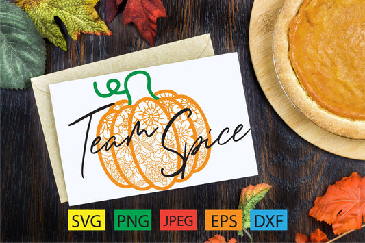 Team pumpkin spice, SVG, PNG, digital files, cricut, silhouette, pumpkin spice latte, autumn, fall, halloween, leaves, pumpkins, iced coffee