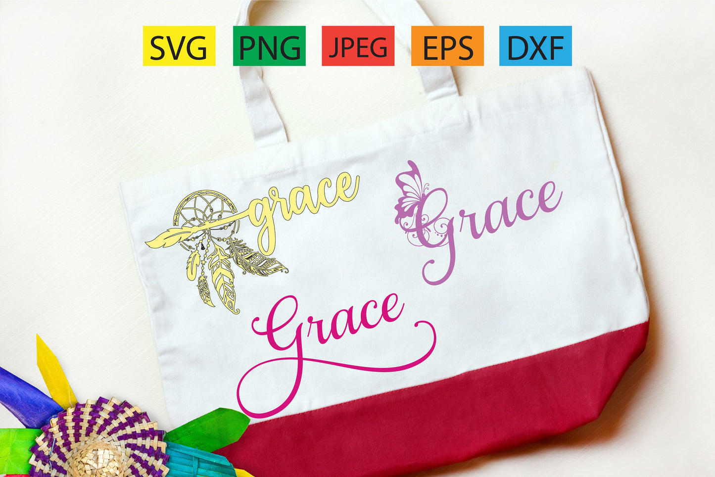 Grace, 3 pack of assorted designs version 1, svg,png,jpeg,eps,dxf, Cricut, silhouette, vinyl decals,tshirts,epoxy tumblers, script,tshirt