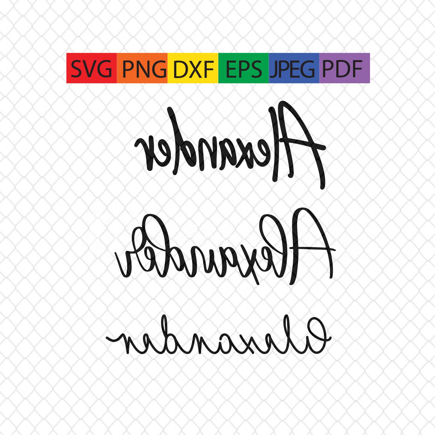 Alexander,ready to print name,personalization,pdf,png,jpeg,svg,dxf,eps,cricut,silhouette,sublimation,waterslide,vinyl,decal,tattoo,digital,