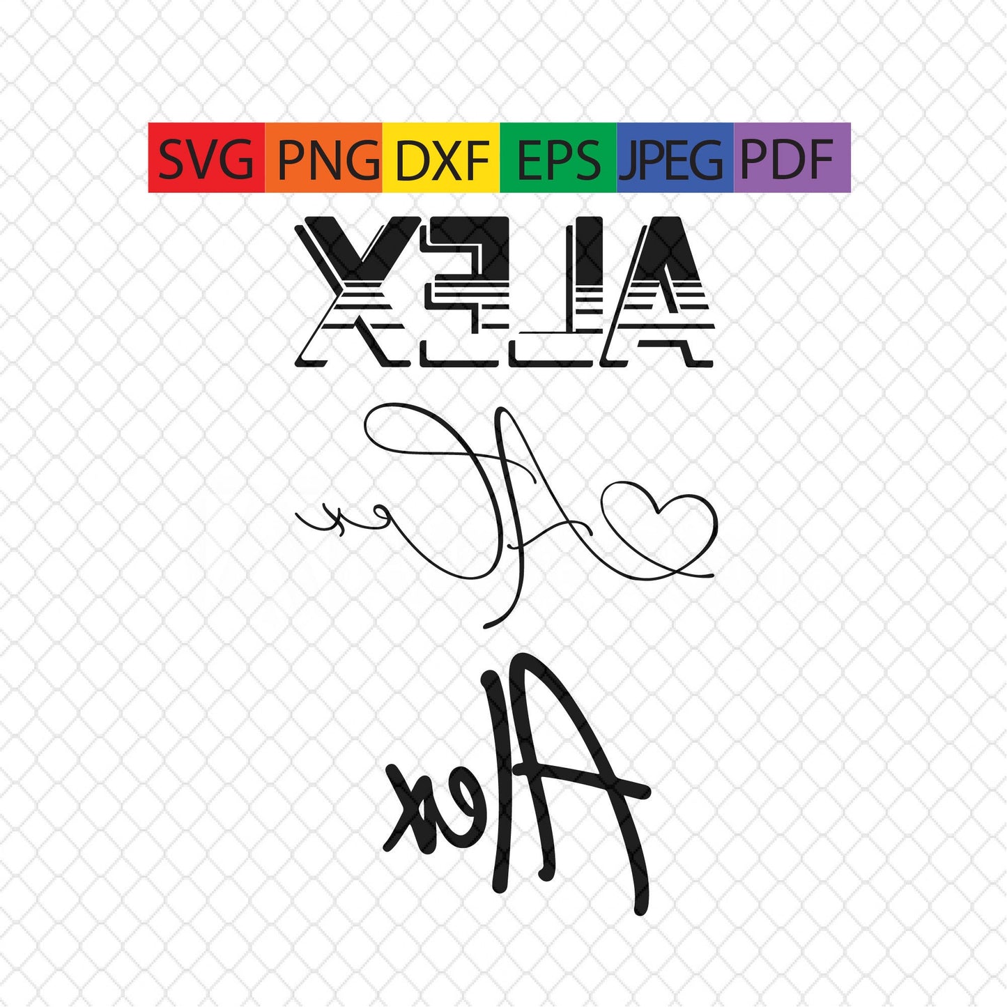 Alex,ready to print name,personalization,pdf,png,jpeg,svg,dxf,eps,cricut,silhouette,sublimation,waterslide,vinyl,decal,tattoo,digital,