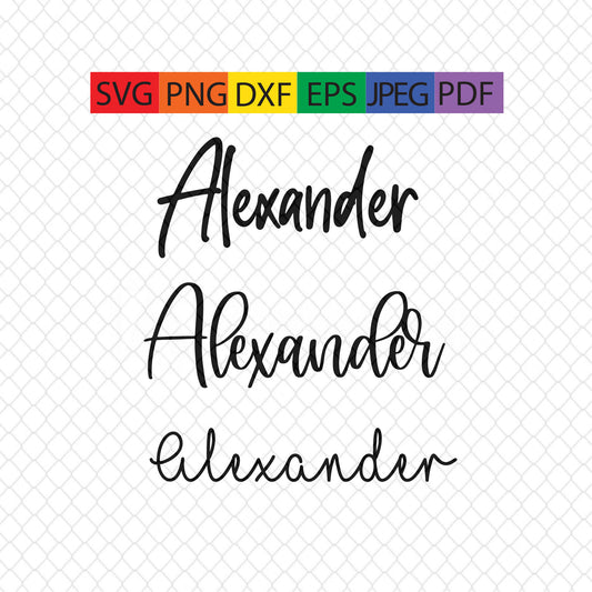 Alexander,ready to print name,personalization,pdf,png,jpeg,svg,dxf,eps,cricut,silhouette,sublimation,waterslide,vinyl,decal,tattoo,digital,