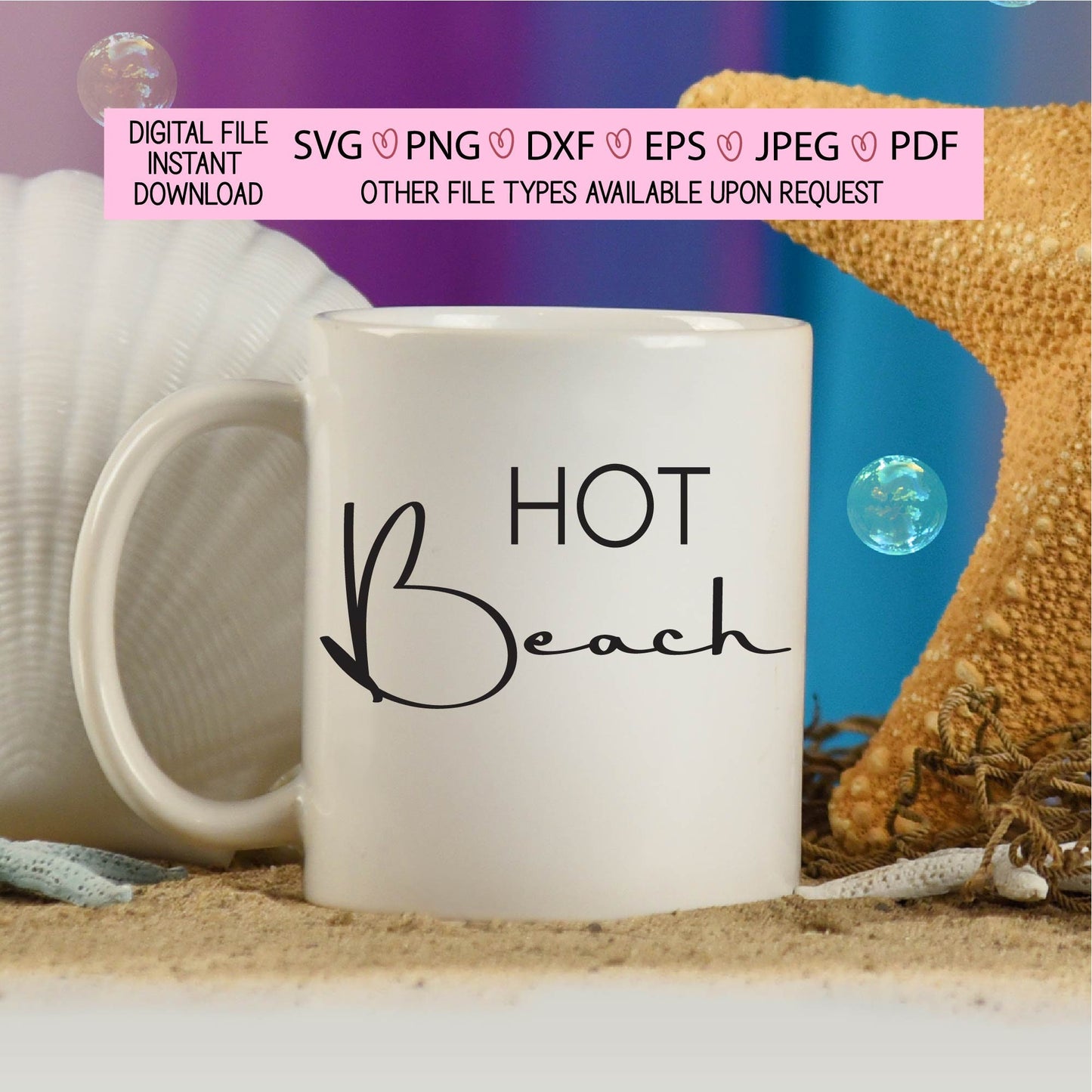 Hot beach,decals,ocean,seashells,sunshine,girl trip,waves,vinyl,SVG,PNG,jpeg,eps,dxf,pdf,Cricut,silhouette,cut file, waterslide,sublimation