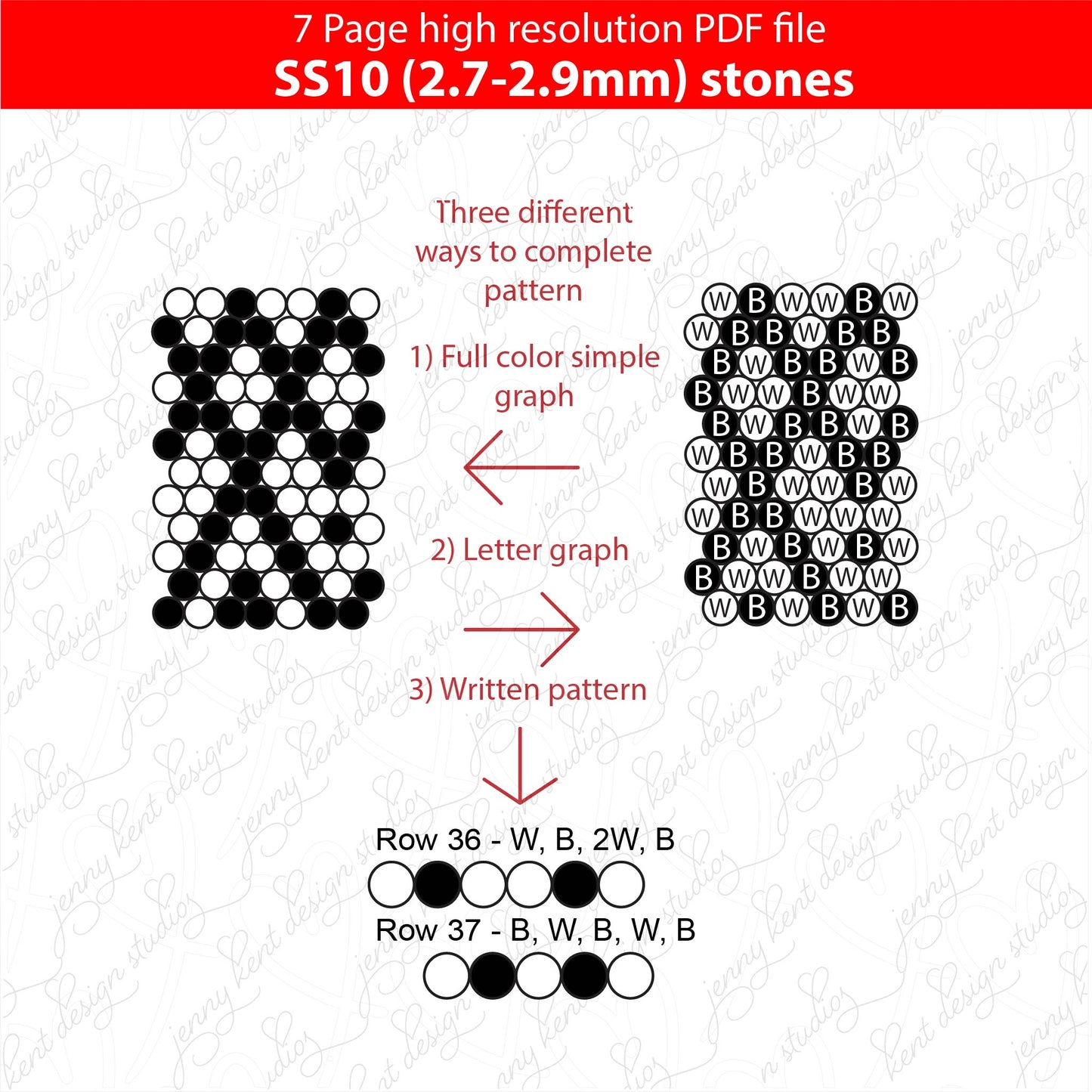 SS10 (2.7-2.9mm) Black N White Diamonds bling pen template,rhinestone pen pattern,bling pattern,rhinestone template,diy,dotz,abstract pattern,honeycomb