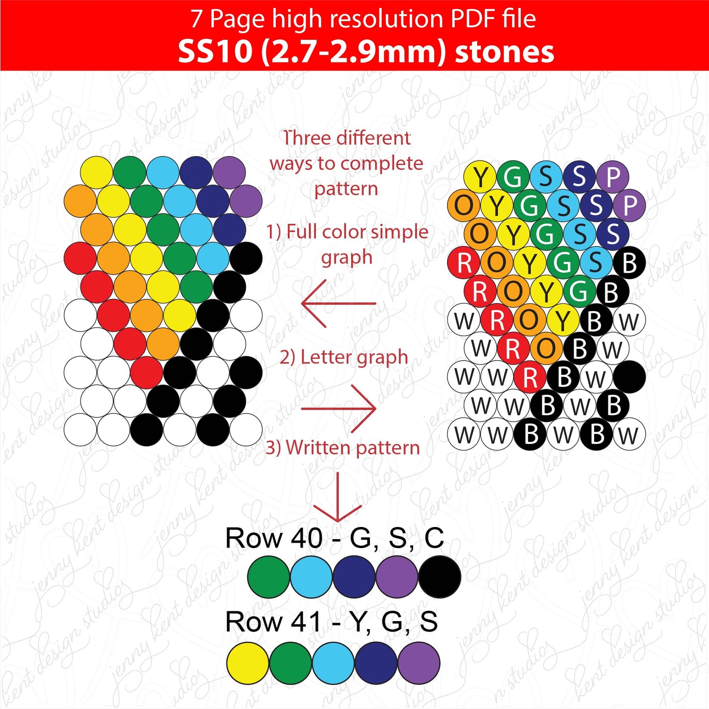 SS10 (2.7-2.9mm) Overlapping Rainbow Bling Pen,bling pen template,Rhinestone pen pattern,Graph template,Rhinestone template,diy,dotz,nightime hearts, heart bling pen, bling pen wraps, pen sublimation wraps