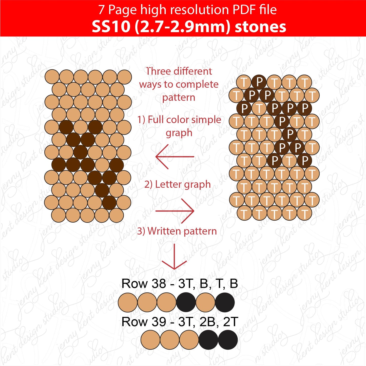 SS10 (2.7-2.9mm) Red Nose Reindeer bling pen graph,bling template,rhinestone pattern,bling pen wrap,PDF,full color pattern,honeycomb,christmas,diy,slay
