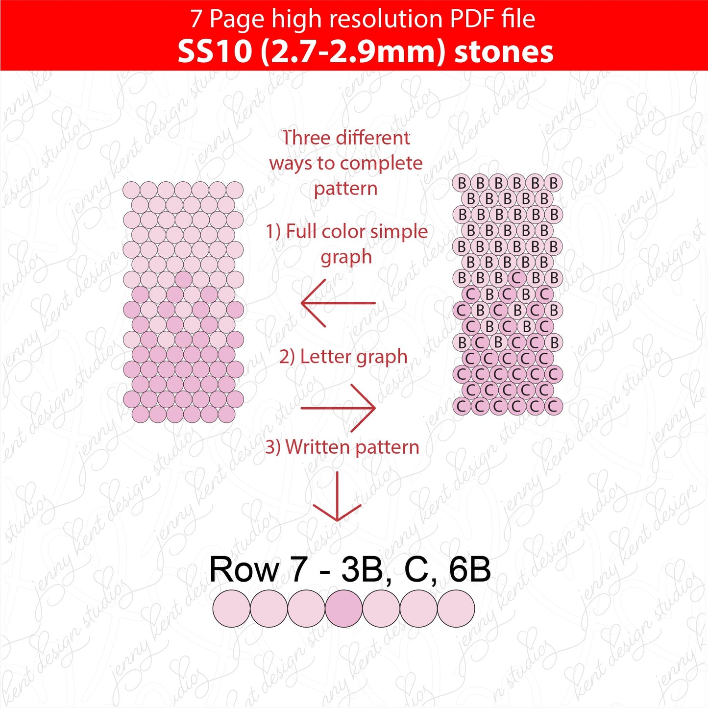 SS10 (2.7-2.9mm) Pink Ombre bling pen,bling pen template,Rhinestone pen pattern,Graph template,Rhinestone template,diy,dotz,Rhinestone ombre, fade to pink