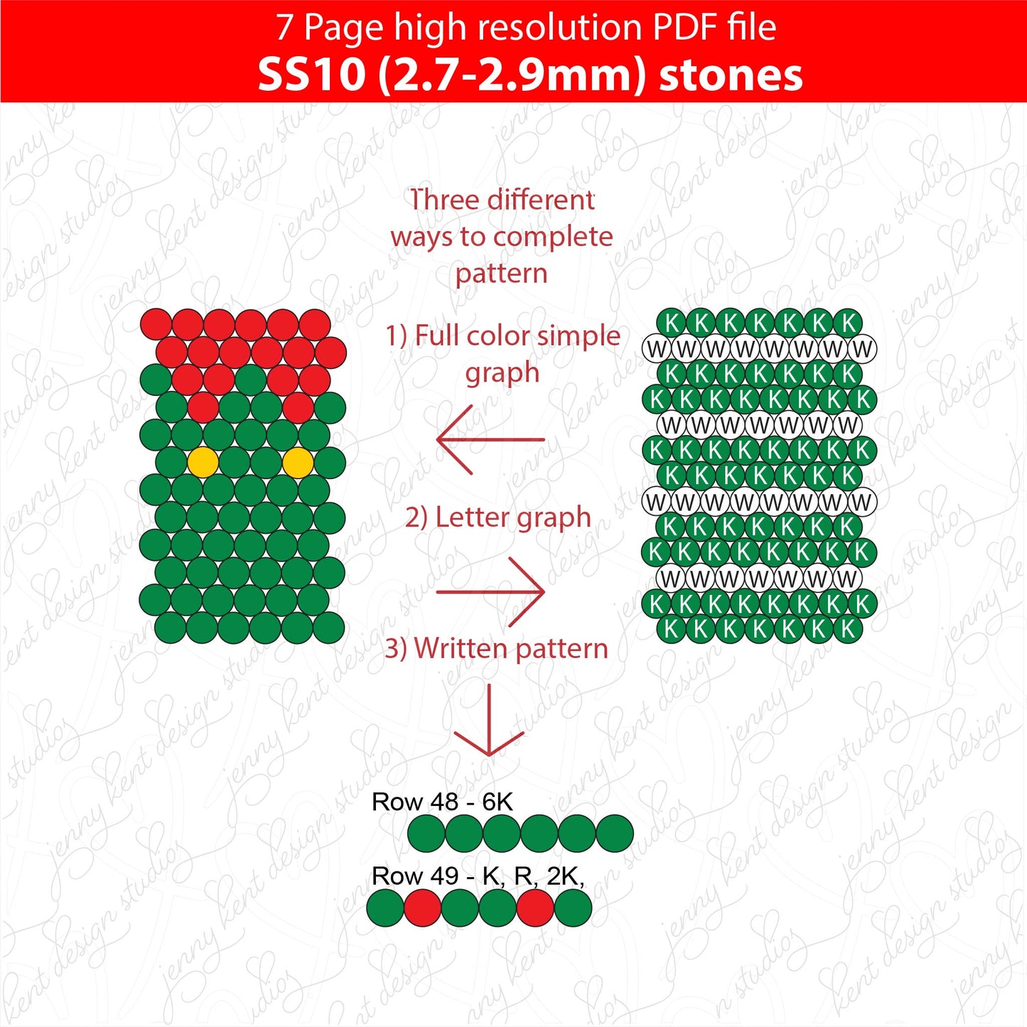 SS10 (2.7-2.9mm) Christmas Elf bling pen graph,bling template,rhinestone pattern,bling pen wrap,PDF,full color pattern,honeycomb,christmas,gnome,shelf