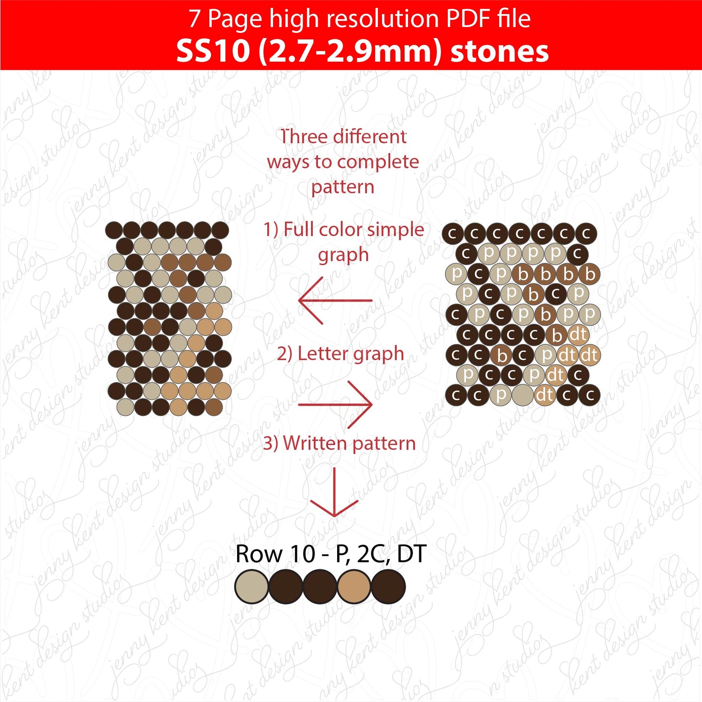 SS10 (2.7-2.9mm) Abstract brown bling pen pattern,bling pen,bling tumbler,inkjoy,crystal bling pen,pdf,color graph,written pattern, peyote,honeycomb,diy