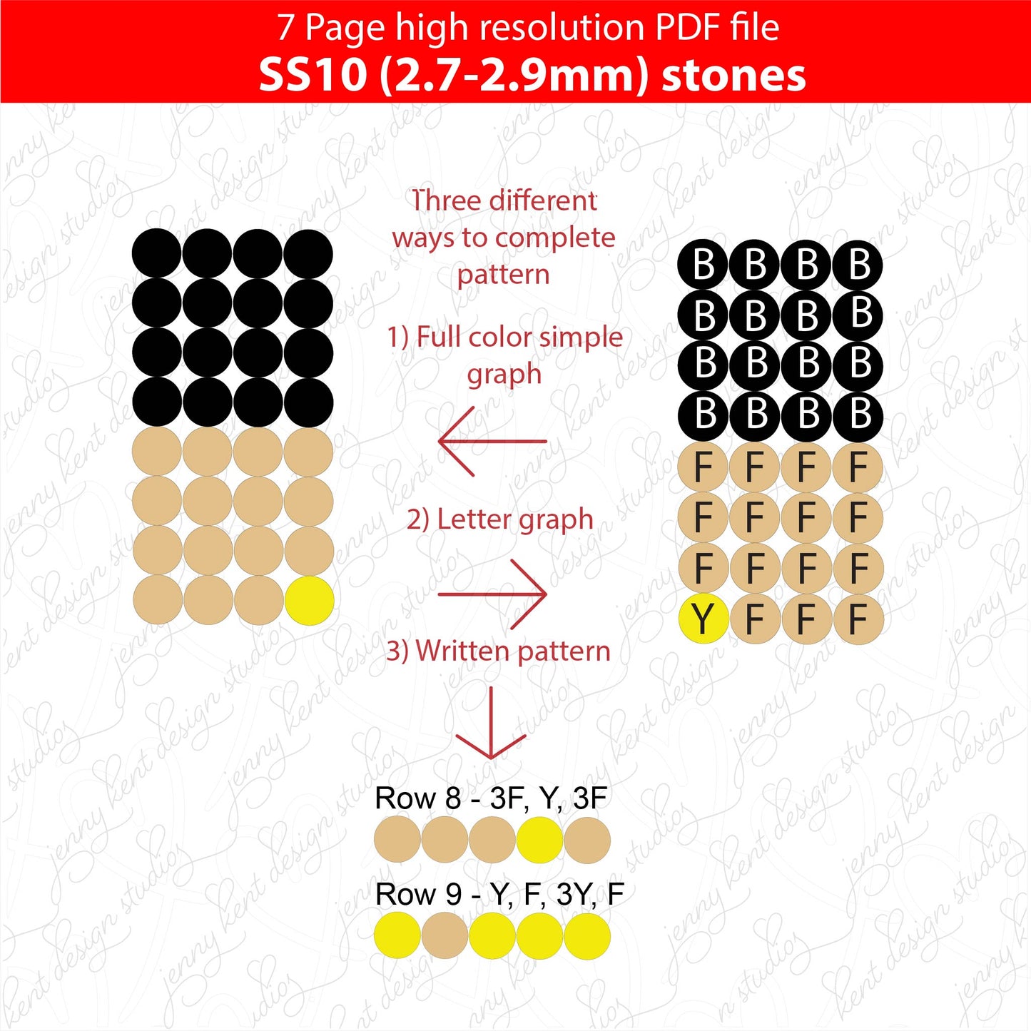 SS10 (2.7-2.9mm) Teacher Bling pen PATTERN,Rhinestone pen,Rhinestone pencil,Rhinestone tumbler,PDF,Full color,graph pattern, square stitch, teacher gift