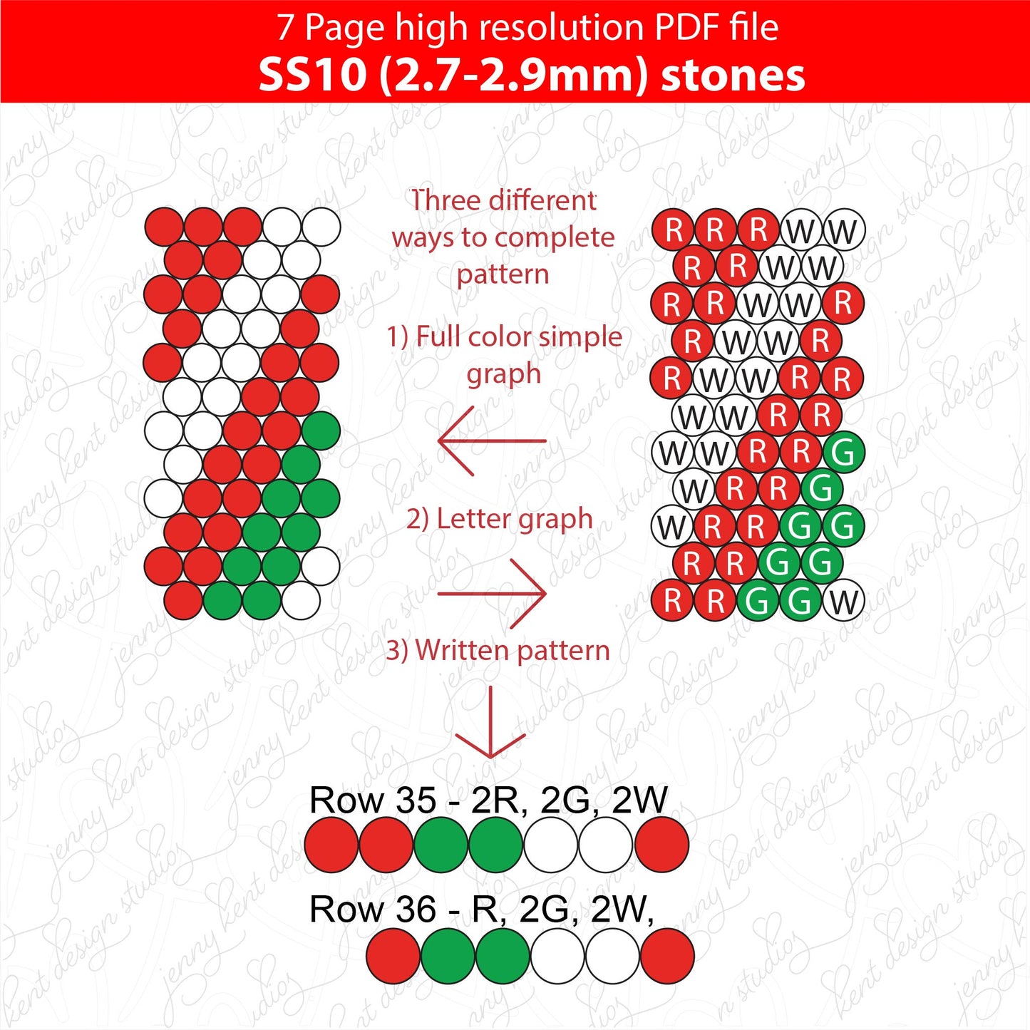 SS10 2.7-2.9mm) Mint Candy Cane Twist bling pen graph,bling template,rhinestone pattern,bling pen wrap,PDF,full color pattern,honeycomb,dotz,peppermint,gift