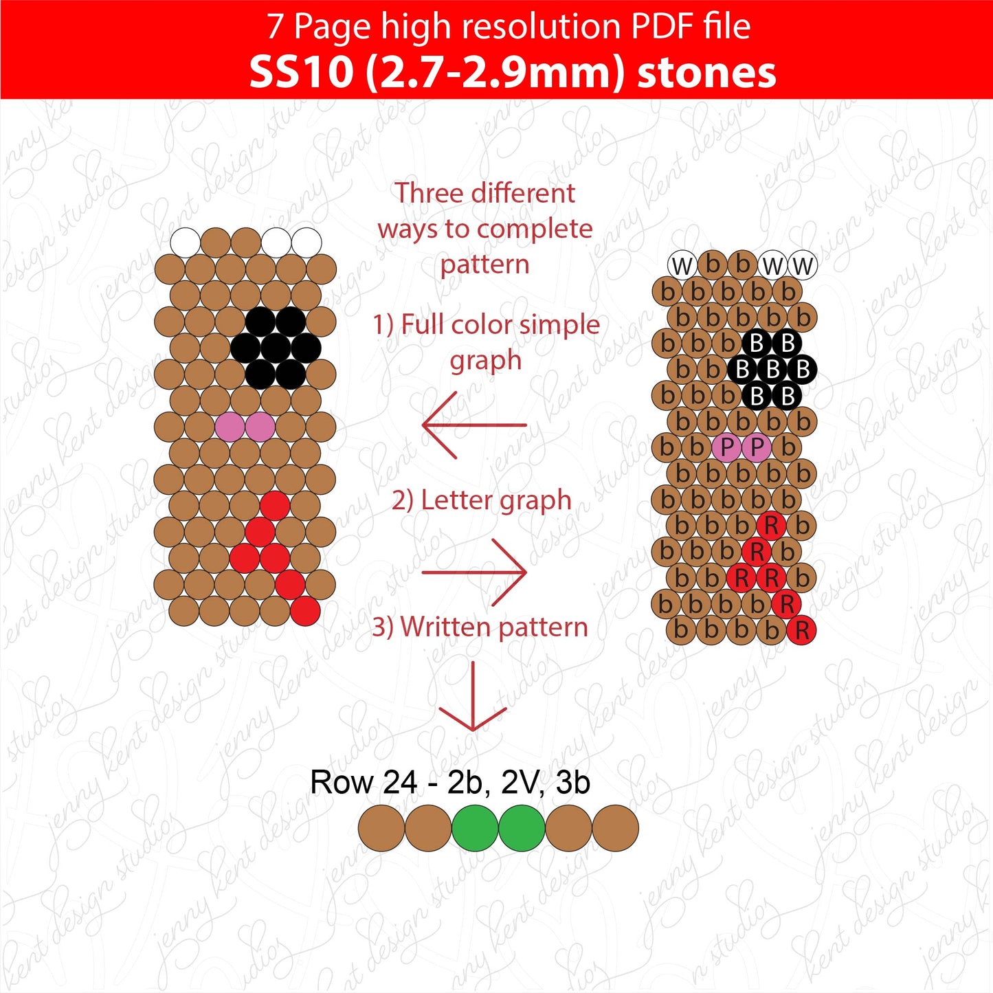 SS10 (2.7-2.9mm) Gingerbread Man bling pen graph,bling template,rhinestone pattern,bling pen wrap,PDF,full color pattern,honeycomb,christmas,dotz,diy,Cookies