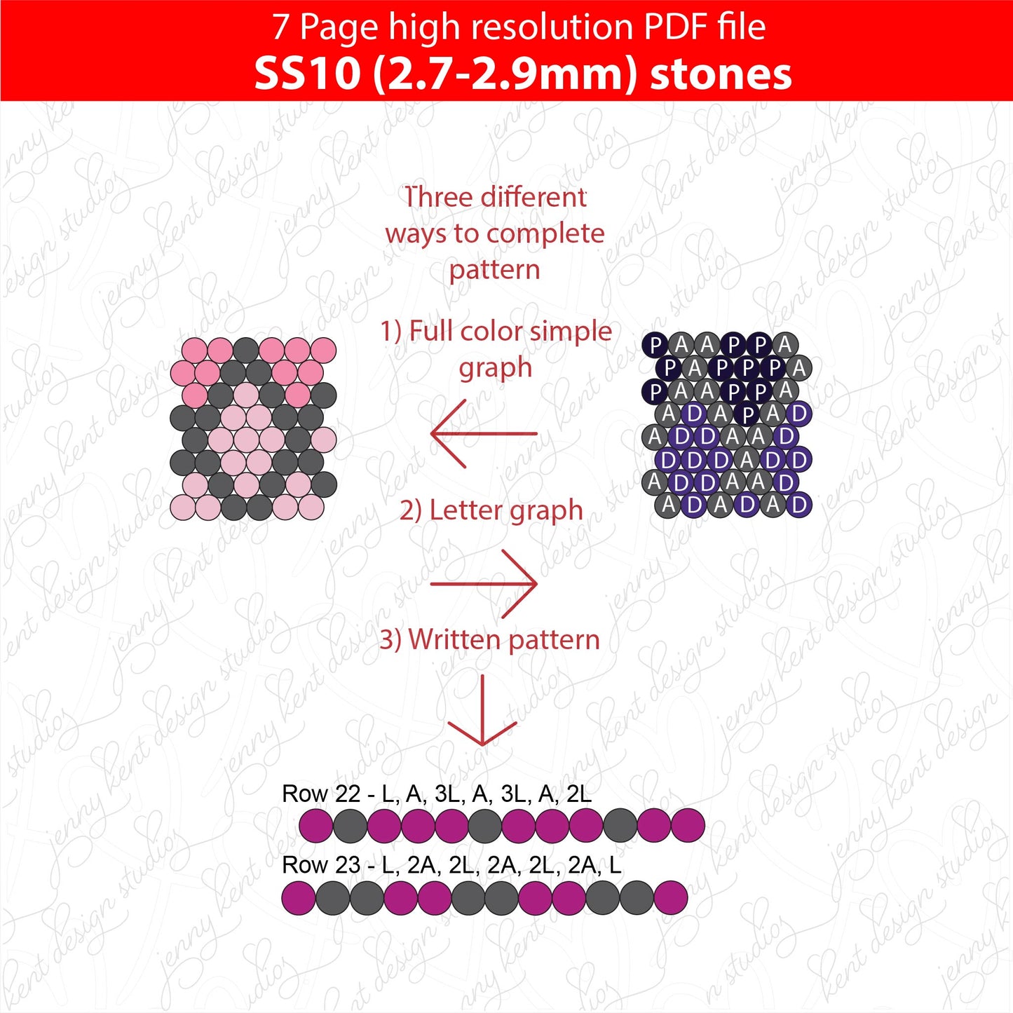 SS10 (2.7-2.9mm) Lustrous Pink n Purple Diamond Ombre bling pen template,rhinestone pen pattern,bling pattern,rhinestone template,diy,dotz,honeycomb