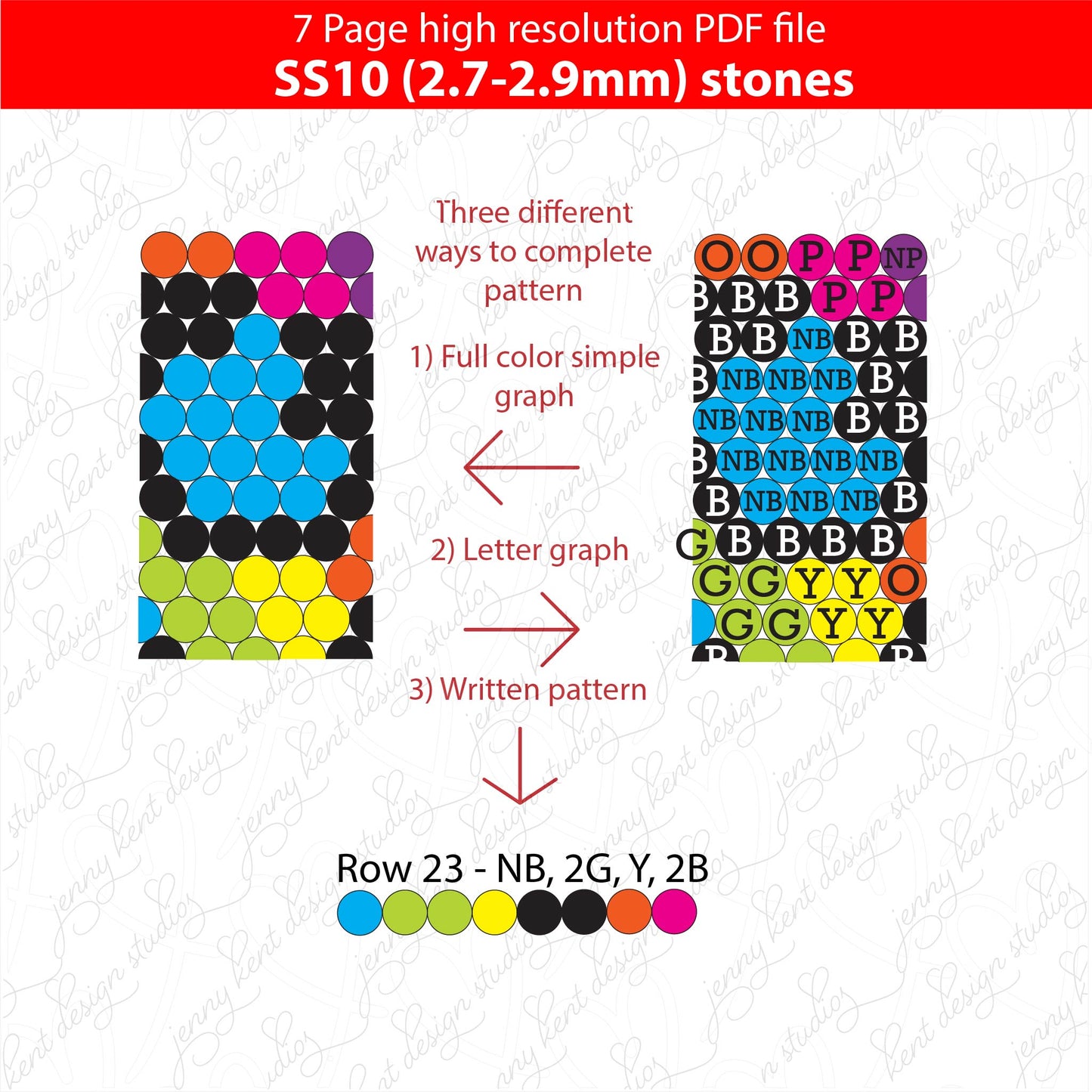 SS10 (2.7-2.9mm) DOUBLE neon leopard stripe bling pen template,rhinestone pen pattern,rainbow neon bling pattern,rhinestone template,diy,neon rainbow