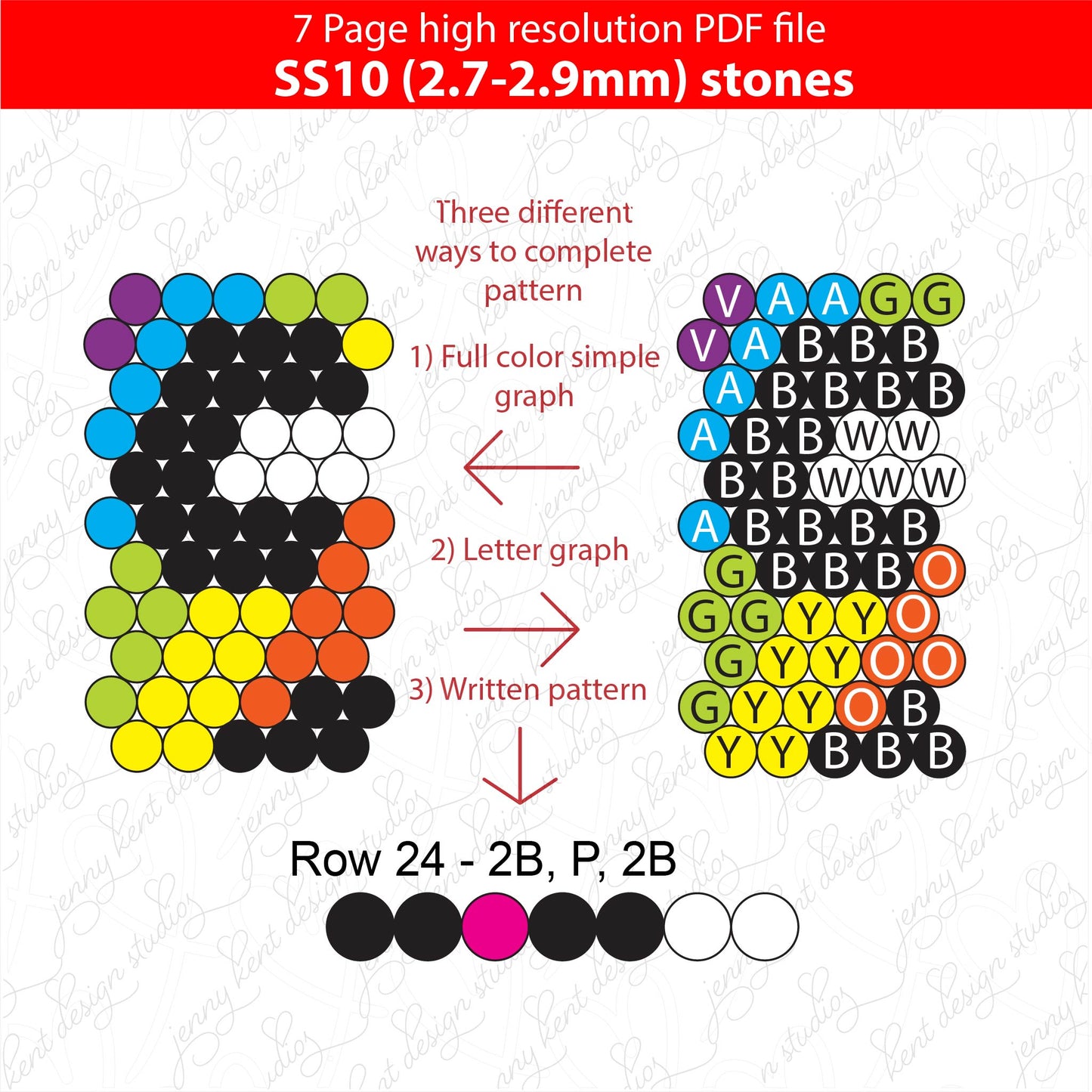 SS10 (2.7-2.9mm) Neon Leopard Flip bling pen graph,rhinestone pen pattern,bling pattern,rhinestone template,diy,dotz,honeycomb,rainbow bling pen, pride